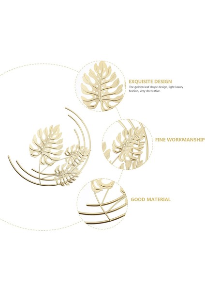 Demir Yaprak Duvar Askısı, Monstera Yaprak Duvar Süsleri Altın Duvar Dekorasyonu Yatak Odası Oturma Odası Ofis Dekoru (Yurt Dışından) fırsatları