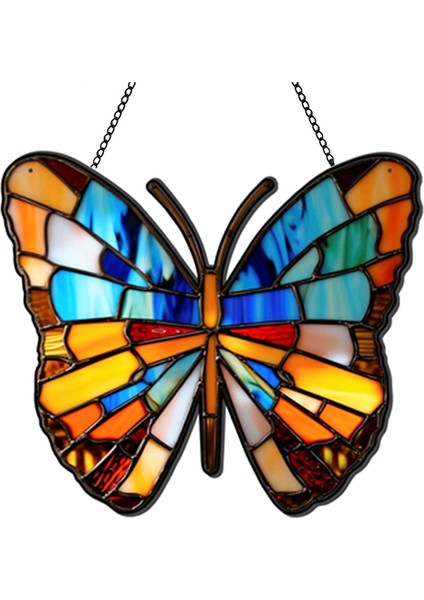 Ispanyol Ay Kolye Boyalı Akrilik Pencere Askısı, Kelebek Duvar Dekoru Kelebek Severler Için Eve Taşınma Hediyesi, Lb (Yurt Dışından)