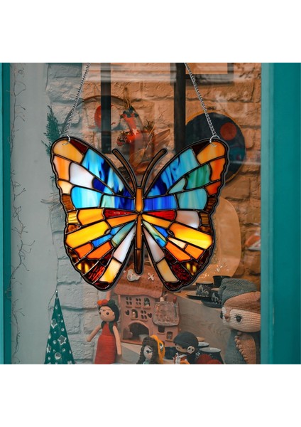 Ispanyol Ay Kolye Boyalı Akrilik Pencere Askısı, Kelebek Duvar Dekoru Kelebek Severler Için Eve Taşınma Hediyesi, Lb (Yurt Dışından) fiyatları