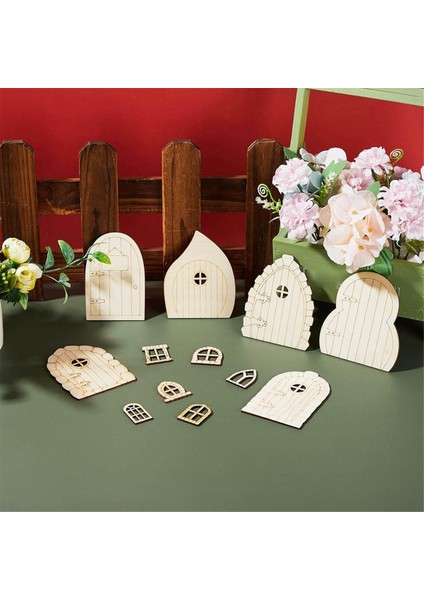 48 Adet Peri Kapısı Ahşap Bahçe Kapıları El Sanatları Mini Pencere Peri Evi Seti Tamamlanmamış Minyatür Kapı Boyanmamış Peri Penceresi (Yurt Dışından) modelleri