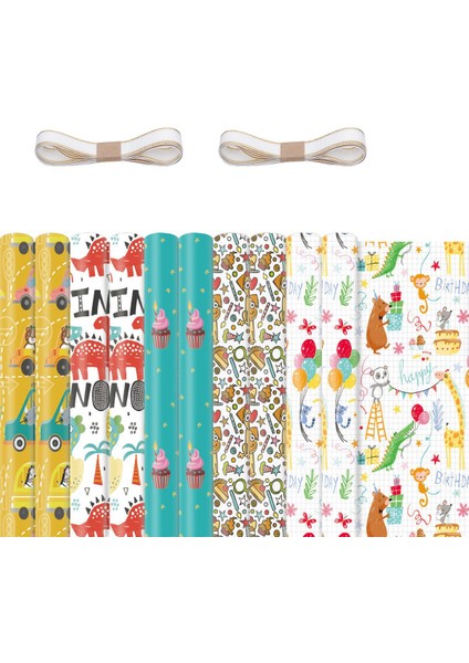 Çocuklar Için 10 Adet Sarma Kağıdı Levhaları, Doğum Günü Partisi Sarma Kağıdı Hediye Sarma Kağıtları, Hediyelik Sarma Kağıdı (Yurt Dışından)