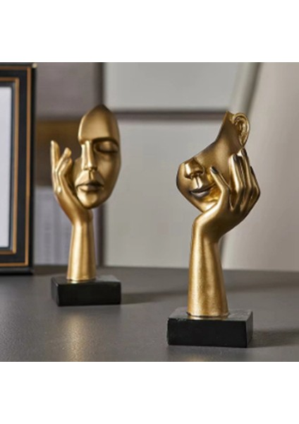 Iskandinav Heykeli Soyut Reçine Masaüstü Süsleri Heykel Figürinler Yüz Karakter Sanat El Sanatları Ofis Ev Dekorasyonu A (Yurt Dışından) fiyatları