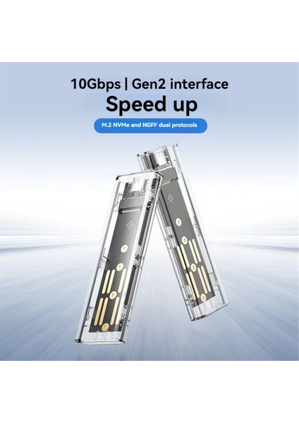 M2 SSD Muhafazası M.2 Nvme+Ngff Çift Protokol SSD Muhafazası USB 3.2 Gen2 10GBPS Şeffaf Harici Sürücü Kasası Pc B Için (Yurt Dışından) fiyatları