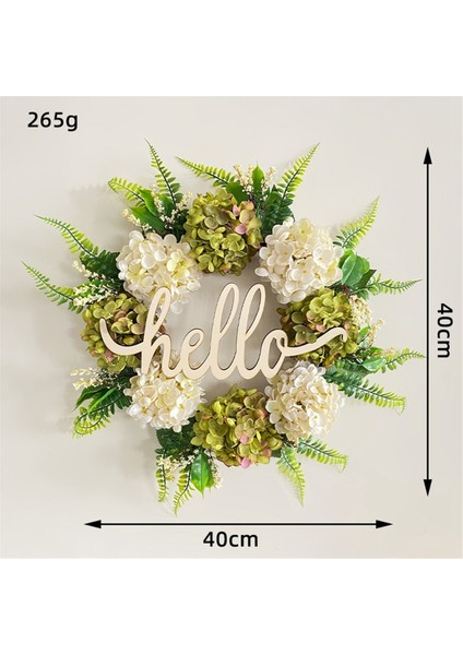 El Yapımı Ortanca Çelengi Yeşil Beyaz Yapay Ilkbahar Yaz Çiftlik Evi Çiçek Çelengi Ön Kapı Için (Yurt Dışından) fırsatları