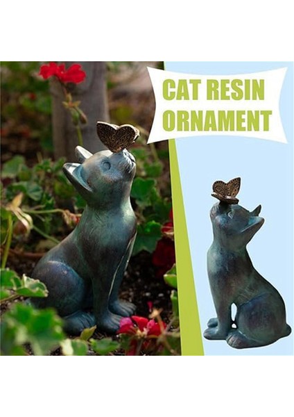 Kedi ve Kelebek Merak Bahçe Heykeli, Merak Kedi Kelebek Bahçe Heykeli Dekor Kedi Heykeli Hayvan Figürleri (Yurt Dışından) fırsatları