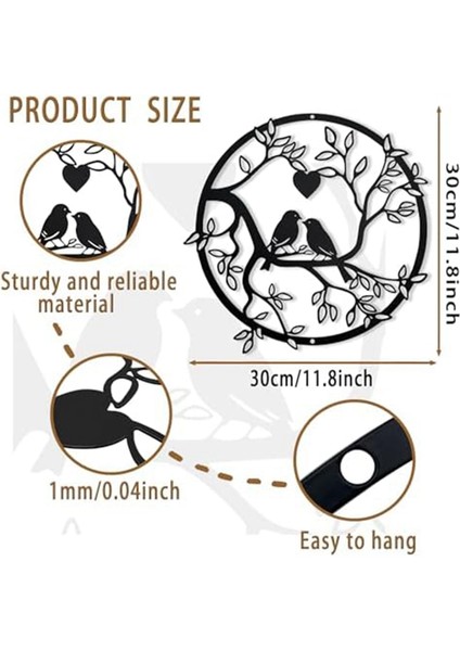 Metal Kuş Duvar Dekoru Dal Metal Duvar Sanatı Dekoru Şık Kuşlar Metal Duvar Sanatı Asılı Dekor Aile Siyah Kuş Dekoru (Yurt Dışından) fiyatları