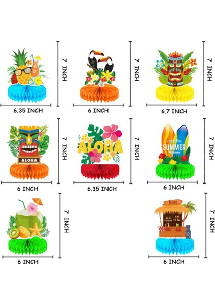 8 Adet Luau Toplantı Dekorasyonları Petek Orta Parçaları, Hawaii Toplantı Dekorasyonları Luau Masa Orta Parçaları (Yurt Dışından) fiyatları