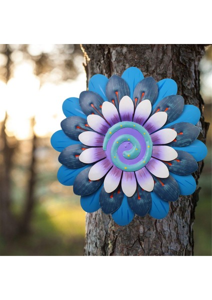 Mavi Açık Hava Metal Çiçek Duvar Sanatı Bahçe Dekoru Sevimli Çiçek Süslemeleri Dış Veranda Çim Için Asılı (Yurt Dışından) fırsatları