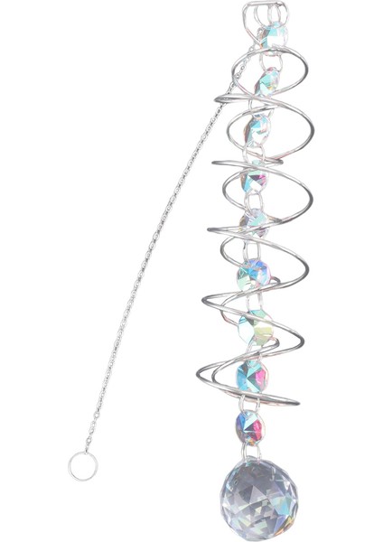 17.7 Inç Gazing Ball Spiral Kuyruk, Dekoratif Rüzgar Döndürücü Güneş Yakalayıcı, Iç Mekan Dış Mekan Dekorasyonu Için Cam Kristaller (Yurt Dışından) modelleri