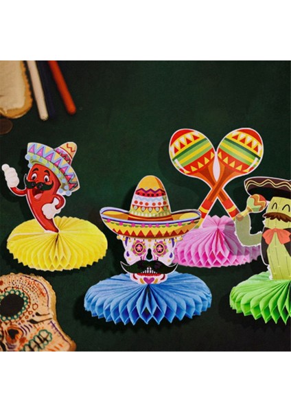 12 Adet Meksika Fiesta Petek Masa Orta Parçası Kaktüs Eşek Maraca Sombrero Gitar Masa Örtüsü Orta Parçalar Dekor (Yurt Dışından) fırsatları