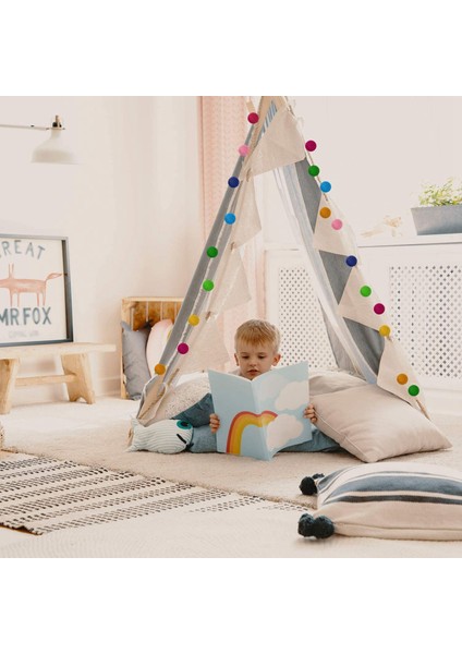 Top Çelengi Renkli Ponpon Çelengi El Yapımı 28 Top Keçe Top Çelenkleri Duvar Noel Ağacı Dekorasyonu Için (2 Set) (Yurt Dışından) modelleri