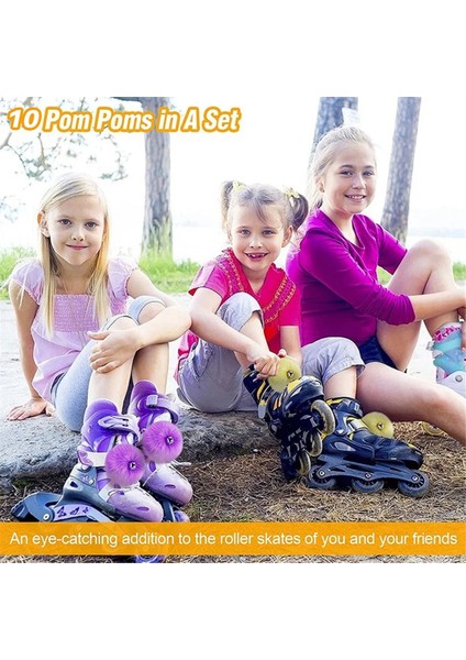 10 Adet Jingle Bells'li Paten Ponponları - 3.1 Inç Bağlamalı Paten Ponponları Tüylü (5 Renk) (Yurt Dışından) fiyatları