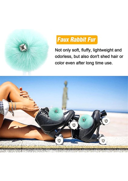 10 Adet Jingle Bells'li Paten Ponponları - 3.1 Inç Bağlamalı Paten Ponponları Tüylü (5 Renk) (Yurt Dışından) modelleri