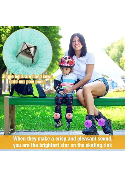 10 Adet Jingle Bells'li Paten Ponponları - 3.1 Inç Bağlamalı Paten Ponponları Tüylü (5 Renk) (Yurt Dışından) fırsatları