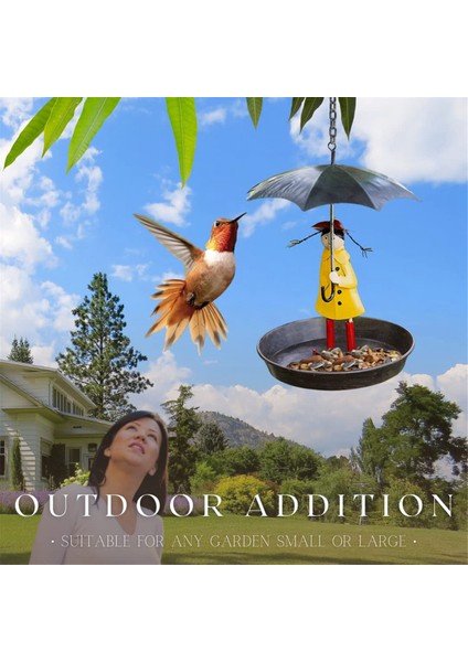 Kızlar Için Şemsiye Kuş Istasyonu ile Kuş Yemliği Metal Askılı Zincir ve Kancalı Yemlik Vahşi Bahçe Kuşları Için Antik (Yurt Dışından) modelleri