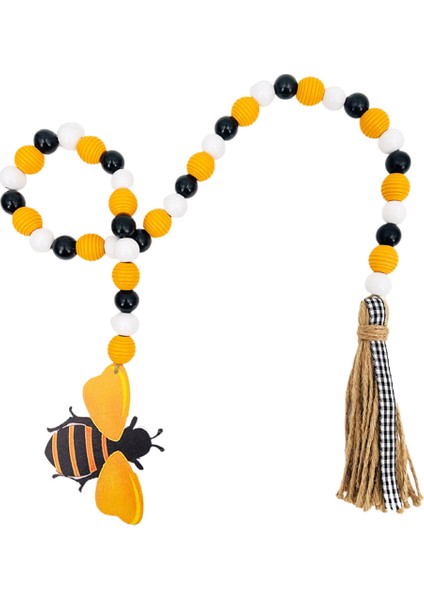 Püsküllü Arı Ahşap Boncuk Çelengi, Katmanlı Tepsi Için Ilkbahar Yaz Ahşap Boncuk Çelengi Rustik Çiftlik Evi Ev Dekorasyonları (Yurt Dışından) fiyatları