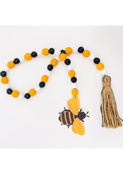 Püsküllü Arı Ahşap Boncuk Çelengi, Katmanlı Tepsi Için Ilkbahar Yaz Ahşap Boncuk Çelengi Rustik Çiftlik Evi Ev Dekorasyonları (Yurt Dışından) fırsatları