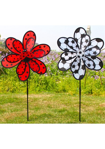 Çim Dekorasyonu Rüzgar Döndürücü Çift Katmanlı Pinwheels Kazıklı Göz Alıcı Bahçe Çocukları Açık Hava Aktiviteleri Için C (Yurt Dışından) fiyatları