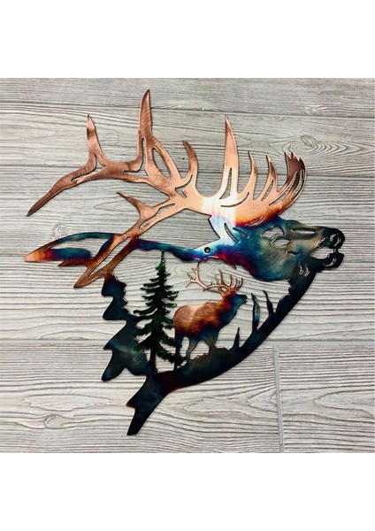 Rustik Metal Duvar Sanatı Dekoru Kabin Av Dekoru Geyik Asılı Hobiciler Batı Dekorunda Yaban Hayatı Resimleri (Yurt Dışından) modelleri