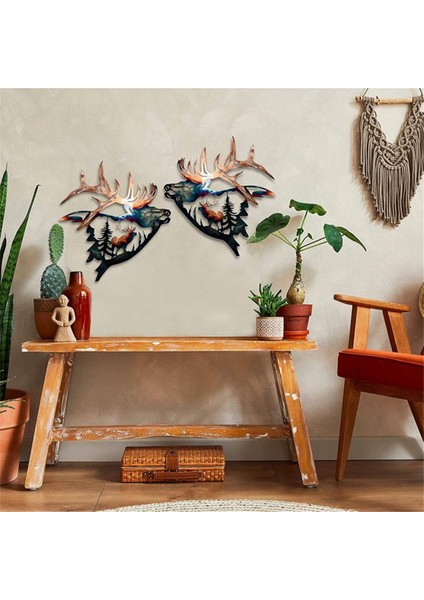 Rustik Metal Duvar Sanatı Dekoru Kabin Av Dekoru Geyik Asılı Hobiciler Batı Dekorunda Yaban Hayatı Resimleri (Yurt Dışından) fırsatları