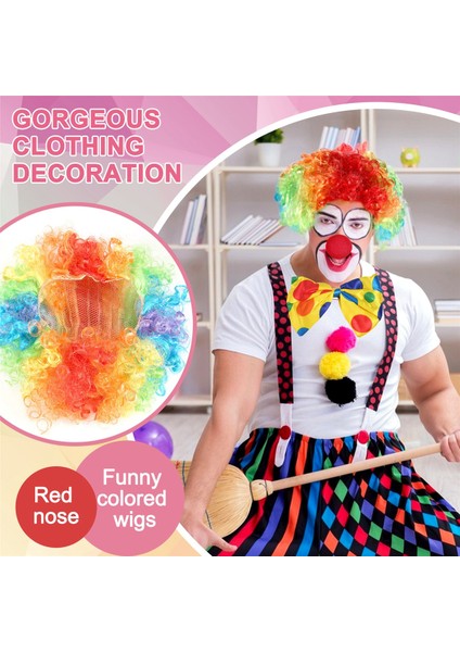 Palyaço Kostümü Palyaço Peruk Palyaço Burun Aksesuarları Papyon Beyaz Eldivenler Kadınlar Erkekler Yetişkinler Karnaval Partisi (Yurt Dışından) fırsatları
