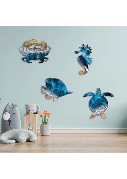 Duvar Heykelleri Metal Açık Hava Duvar Sanatı Dekoru, Plaj Havuzu Deniz Dekor Teması Metal Deniz Kaplumbağası Balık Yengeç Dekoru (Yurt Dışından) fiyatları