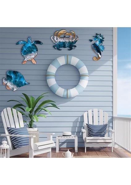 Duvar Heykelleri Metal Açık Hava Duvar Sanatı Dekoru, Plaj Havuzu Deniz Dekor Teması Metal Deniz Kaplumbağası Balık Yengeç Dekoru (Yurt Dışından) modelleri