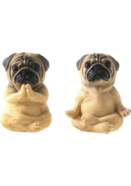 Pug Heykeli Ev Dekoru, Yoga Oturan Pug Yavrusu Heykelciği, Pug Yavrusu Ortağı Koleksiyonluk Köpek Heykeli, Reçine Mini Yavru Köpek Heykeli (Yurt Dışından)