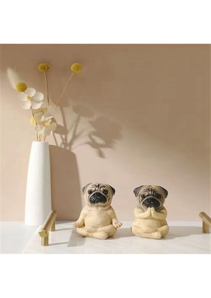 Pug Heykeli Ev Dekoru, Yoga Oturan Pug Yavrusu Heykelciği, Pug Yavrusu Ortağı Koleksiyonluk Köpek Heykeli, Reçine Mini Yavru Köpek Heykeli (Yurt Dışından) modelleri