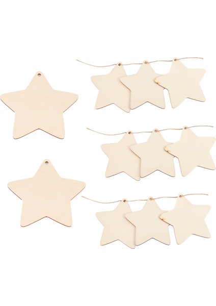 10 x Ahşap Yıldız Şekilleri, Delikli Düz Ahşap El Sanatları Etiketleri (10CM) (Yurt Dışından) modelleri