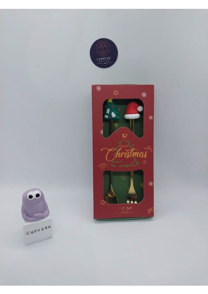 Yılbaşı Temalı Paslanmaz Çelik Çatal-Kaşık Seti