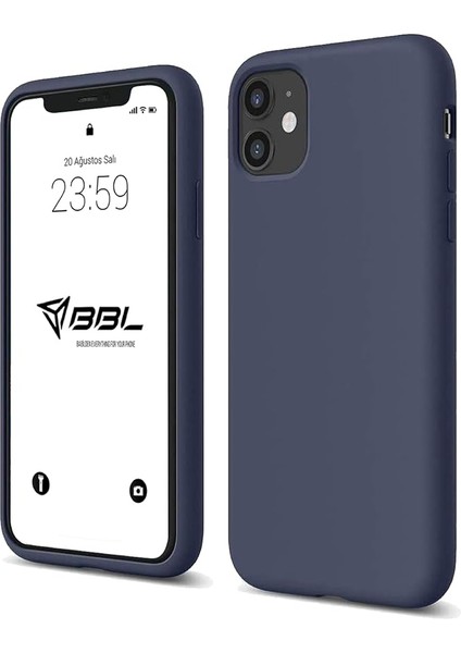 Kılıf Ince Sıvı Silikon 3 Katmanlı Tam Kaplamalı Yumuşak Jel Kauçuk Kılıf Kapak (Lacivert, iPhone 12/12 Pro)