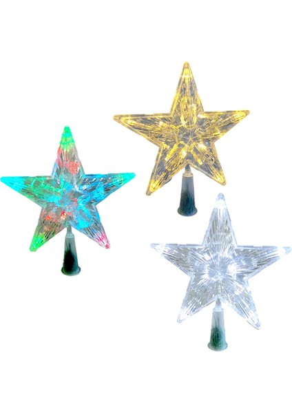 LED Şeffaf Beş Köşeli Yıldız Noel Ağacı Kule, Ev Noel Ağacı Süslemeleri, Noel Çelenk Süsleri (Yurt Dışından)