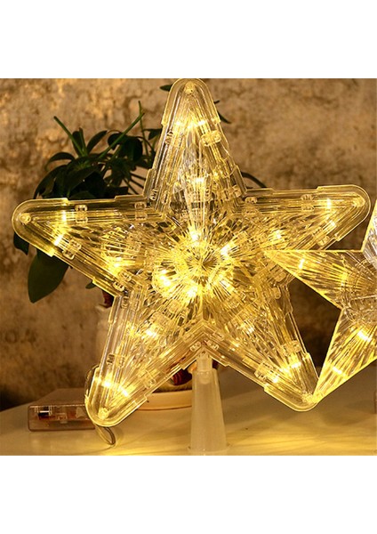 LED Şeffaf Beş Köşeli Yıldız Noel Ağacı Kule, Ev Noel Ağacı Süslemeleri, Noel Çelenk Süsleri (Yurt Dışından) modelleri