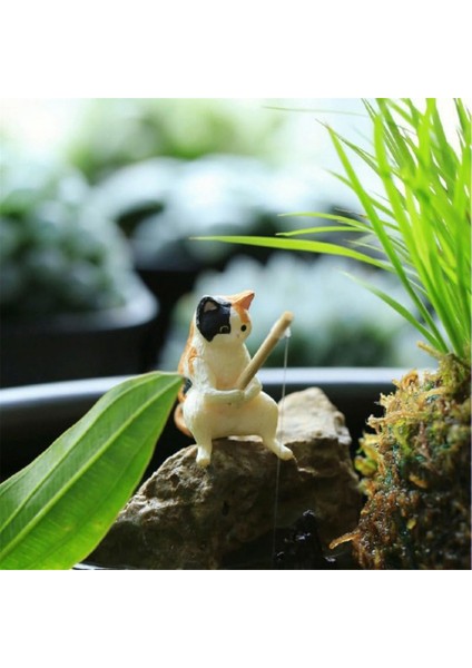 Balıkçı Kediler Heykel Figürleri Süs Akvaryum Balık Tankı Dekorasyonları Akvaryum Tankları, Bahçe, Masa (Yurt Dışından) fiyatları