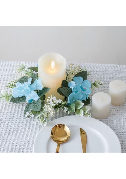 Düğün Şamdan Çelengi Yapay Çiçek Bitkileri Mum Aromaterapi Yüzük Tutucu Masa Orta Parçası Dekorasyonu Mor (Yurt Dışından) fırsatları