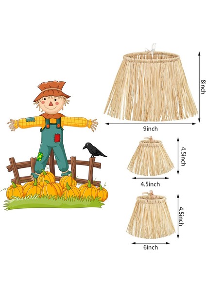 10 Parça Korkuluk Hasır Seti Rafya Malzeme Korkuluk Kostüm Aksesuarları Dekorasyon Rafya Boyun Kol ve Ayak Bileği Bağları (Yurt Dışından) fiyatları