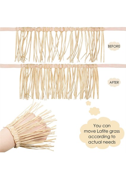 10 Parça Korkuluk Hasır Seti Rafya Malzeme Korkuluk Kostüm Aksesuarları Dekorasyon Rafya Boyun Kol ve Ayak Bileği Bağları (Yurt Dışından) modelleri