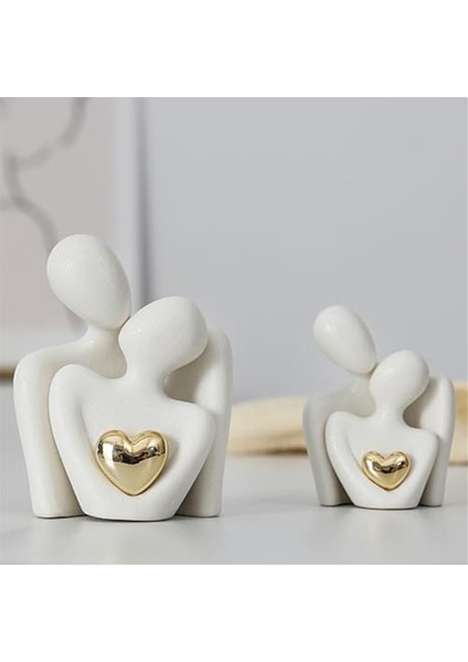 Mini Çift Heykeli Tv Sehpası Dekoru Soyut Heykel Biblolar Ev Dekoru Çiftler Aşk Ofis Gösteri Parçaları Beyaz A (Yurt Dışından) fiyatları