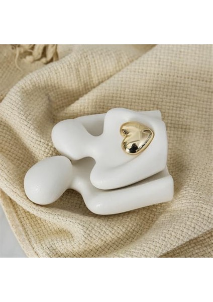 Mini Çift Heykeli Tv Sehpası Dekoru Soyut Heykel Biblolar Ev Dekoru Çiftler Aşk Ofis Gösteri Parçaları Beyaz A (Yurt Dışından) fırsatları