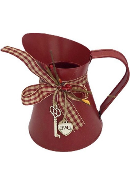 Çiçek Vazo Kova Yay Kalp Kolye Kutu Çiftlik Evi Rustik Sürahi Orta Parçalar Için Ülke Demir Sürahi Saksı Sürahi-B (Yurt Dışından)