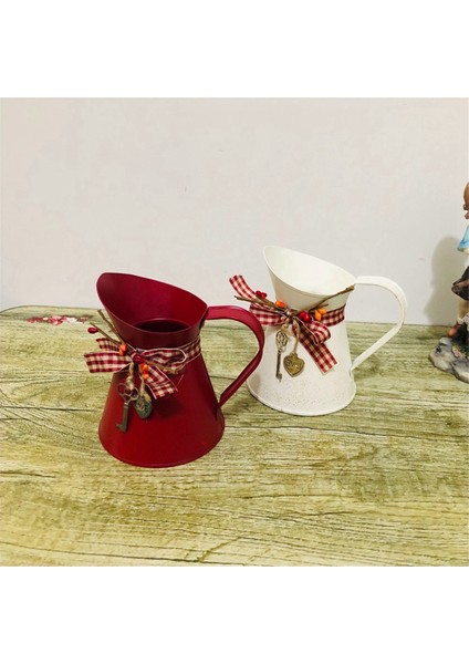 Çiçek Vazo Kova Yay Kalp Kolye Kutu Çiftlik Evi Rustik Sürahi Orta Parçalar Için Ülke Demir Sürahi Saksı Sürahi-B (Yurt Dışından) fiyatları