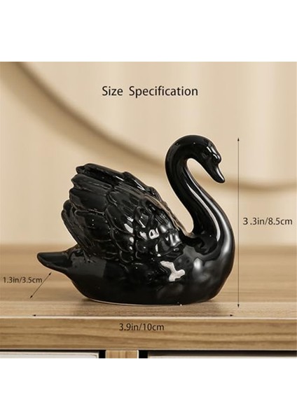 Parça Beyaz Siyah Kuğu Heykel Dekoru, Ev Ofis Dekoru Için Zarif Seramik Kuğu Çift Heykelcik Heykeli (Yurt Dışından) fırsatları