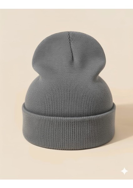 Unisex Basic Bej Bere Katlamalı Standart Kalıp Atkı Şapka ( Tek Ebat ) modelleri