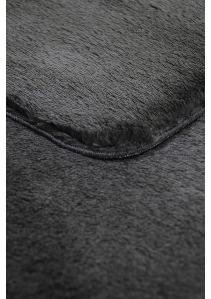 Antrasit Oval Post Halı Peluş Yumuşak Kaymaz Dot Taban Antibakteriyel Makinada Yıkanabilir Yolluk indirimleri