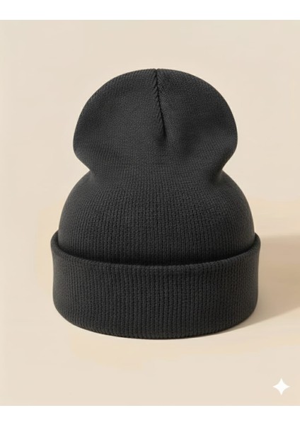 Unisex Basic Bej Bere Katlamalı Standart Kalıp Atkı Şapka ( Tek Ebat ) modelleri