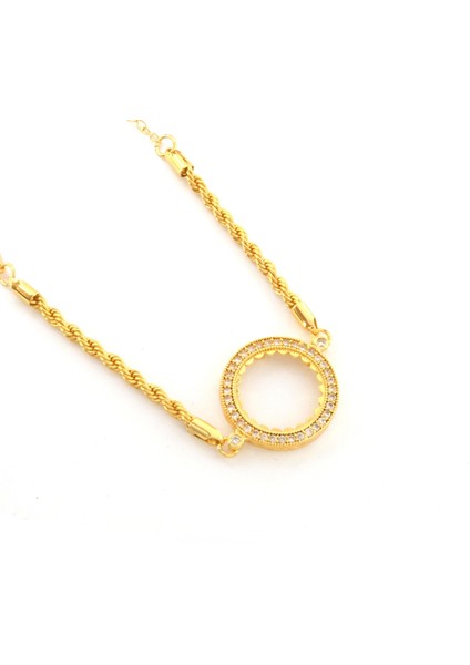 Yarım Altın Çerçeve Bileklik Çelik Altın Kaplama Burgu Model BLK-1073 indirimleri