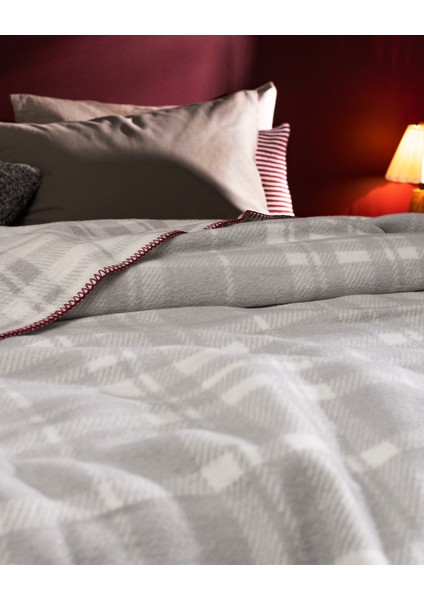 Faureux Çift Kişilik Jakarlı Pamuklu Battaniye - Gri modelleri