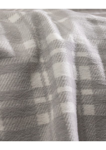 Faureux Çift Kişilik Jakarlı Pamuklu Battaniye - Gri