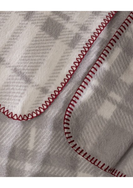 Faureux Çift Kişilik Jakarlı Pamuklu Battaniye - Gri